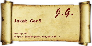 Jakab Gerő névjegykártya