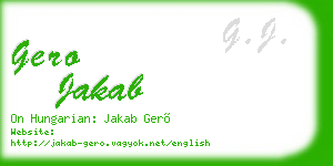 gero jakab business card